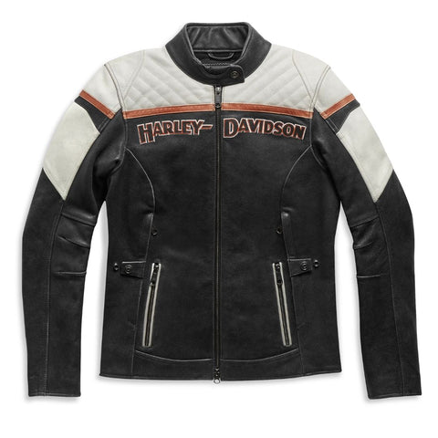 Harley-Davidson Women's Triple Vent Miss Enthusiast II Leather Riding Jacket