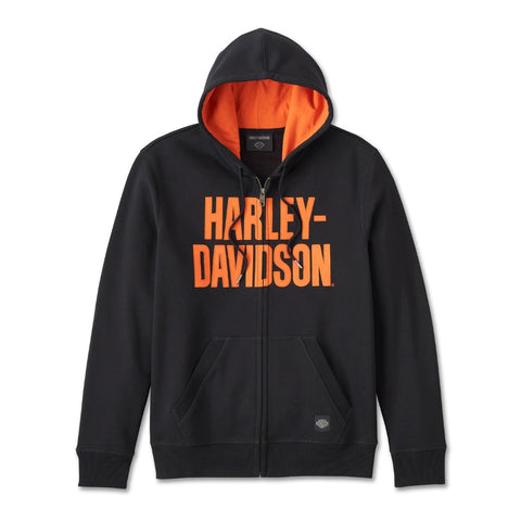 Harley-Davidson Men's Bar Font Zip-Up Hoodie