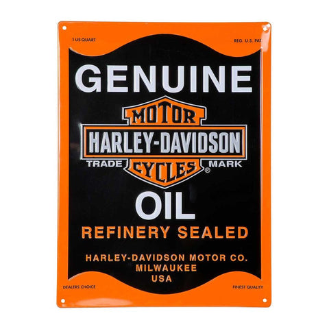 Harley-Davidson Genuine Oil Can Bar & Shield Tin Sign