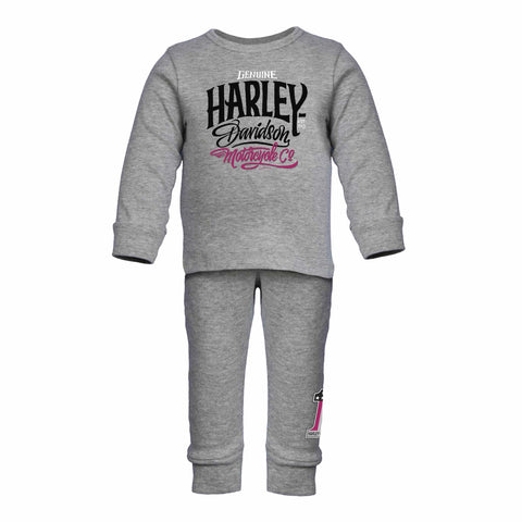 Harley-Davidson Baby/Toddler/Kids Rib Knit Pant Set, 2004129, 0-5Y