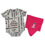 Harley-Davidson Baby Girl's Printed Newborn/Infant Creeper and Do Rag Set - Gray, 250412