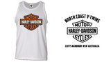 Men's Harley-Davidson Singlet_White (North Coast V-Twins Back print)