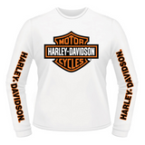 Harley-Davidson X NCVT Men's Large White Bar & Shield Long Sleeve T-Shirt (design)