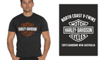 North Coast V-Twins x Harley-Davidson Vintage Black Bar & Shield T-Shirt, 40290916 (Back Print)