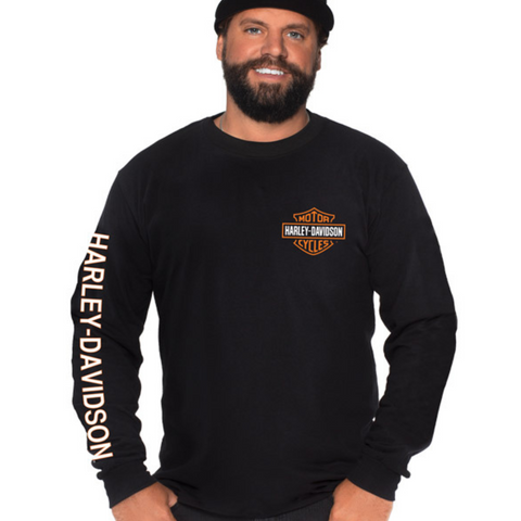 North Coast V-Twins x Harley-Davidson Men's Left Chest Logo Long Sleeve T-Shirt, 40290923 (front print)