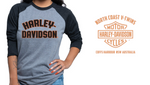 Harley-Davidson X NCVT Women's Jersey Baseball Sleeve T-Shirt, 40290941 (back)