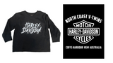 Harley-Davidson Painted Text Kids Long Sleeve T-Shirt, 40291218 (back print with store logo)