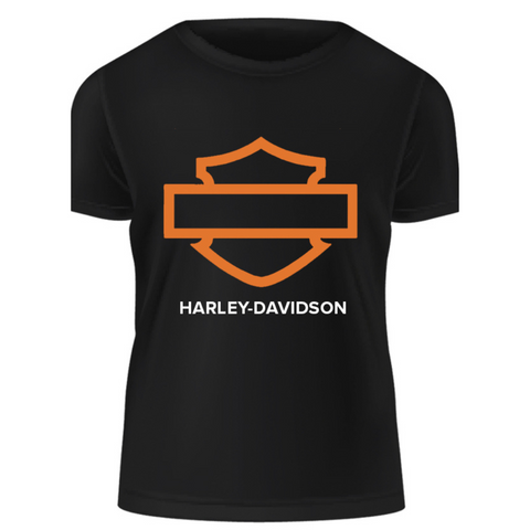 Harley-Davidson Men's Orange Outline Bar & Shield T-Shirt, 40296357 (front)