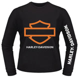 NCVT x Harley-Davidson Men's B&S Long Sleeve T-Shirt - Black/Orange Outline