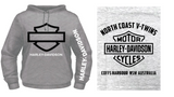 Harley-Davidson Men's Black Outline Bar & Shield Hoodie, Grey, 40296364 (back).