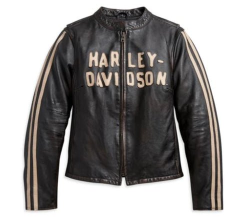 Harley-Davidson Women's Sleeve Stripe Leather Jacket