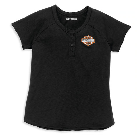 Harley-Davidson Women's Iconic Button Henley T-Shirt (XS-3XL) 98082-22VW (NEW)