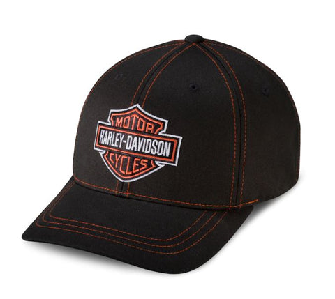 Harley-Davidson Contrast Stitch Logo Stretch Hat - Black