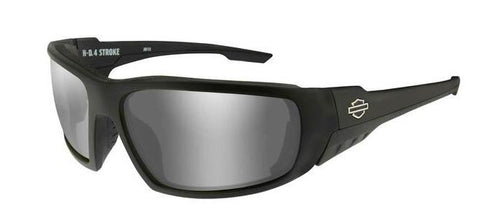 Harley-Davidson® Mens 4 Stroke Sunglasses, Silver Flash Lenses/Matte Black Frames - HASTR02