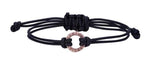 Harley-Davidson Womens Rose Gold Open Circle Adjustable Cord Bracelet