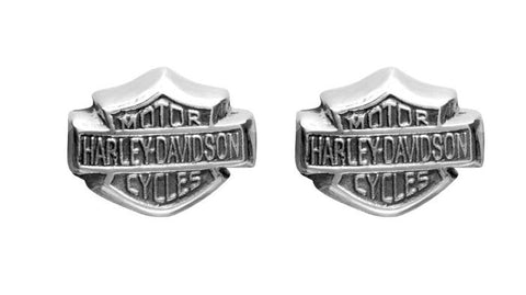 Harley-Davidson Womens Bar & Shield Sterling Silver Earrings