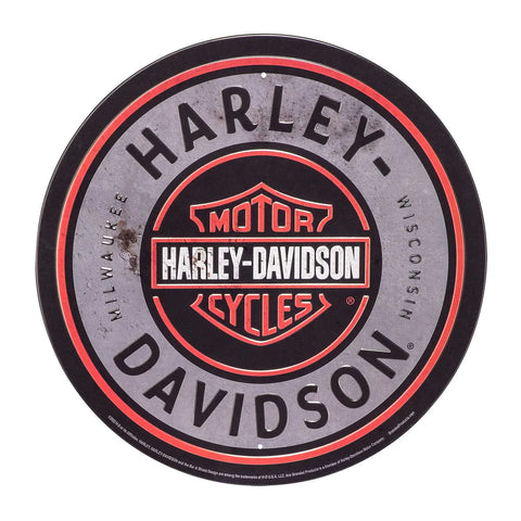 Harley-Davidson Bar & Shield Round Tin Sign - HDL-15543.