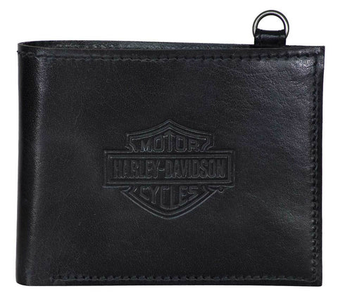 Harley-Davidson Men's Traditional B&S Bi-Fold Leather Wallet