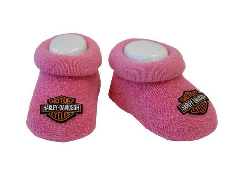 Harley-Davidson Baby Girls Boxed Stretch Terry Booties