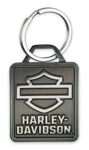 Harley-Davidson® 2D Die Struck Bar & Shield Keychain - Polished Silver - KY34406.