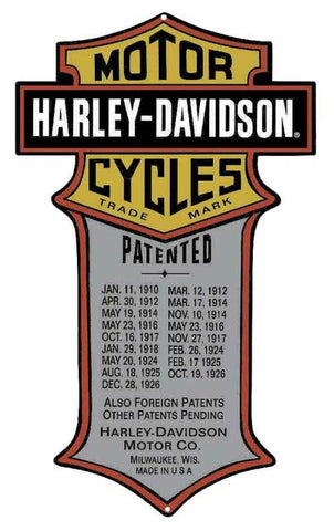 Harley-Davidson® Patented Dates Tin Sign - 2010181