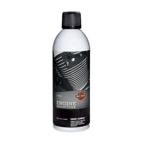 Harley-Davidson Engine Brightener - 93600068  Make your engine look new again. H-D® Engine Brightener refreshes and rejuvenates tired wrinkle black finishes on engine cases, cylinder fins, covers, or anywhere else the colour has faded or lost its luster.
